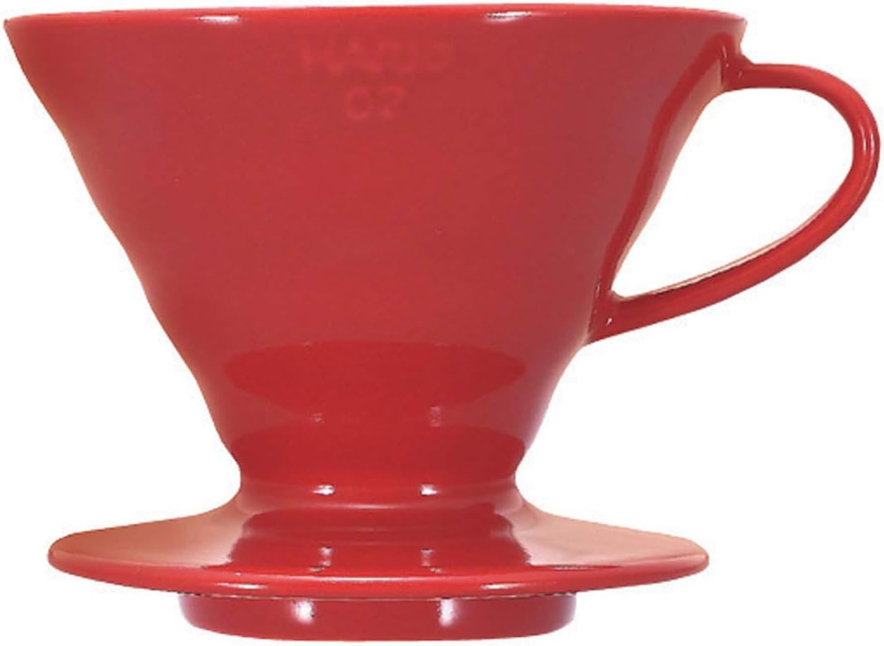Hario V60 Ceramic Coffee Dripper, Red, Size 02