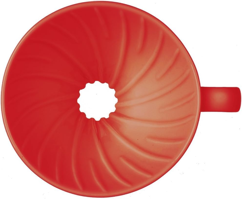 Hario V60 Ceramic Coffee Dripper, Red, Size 02