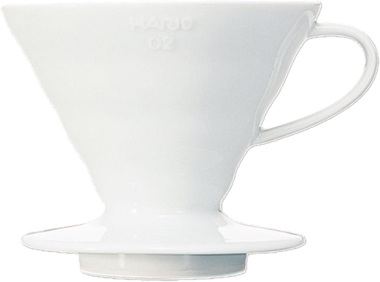 Hario V60 Ceramic Coffee Dripper, White, Size 01