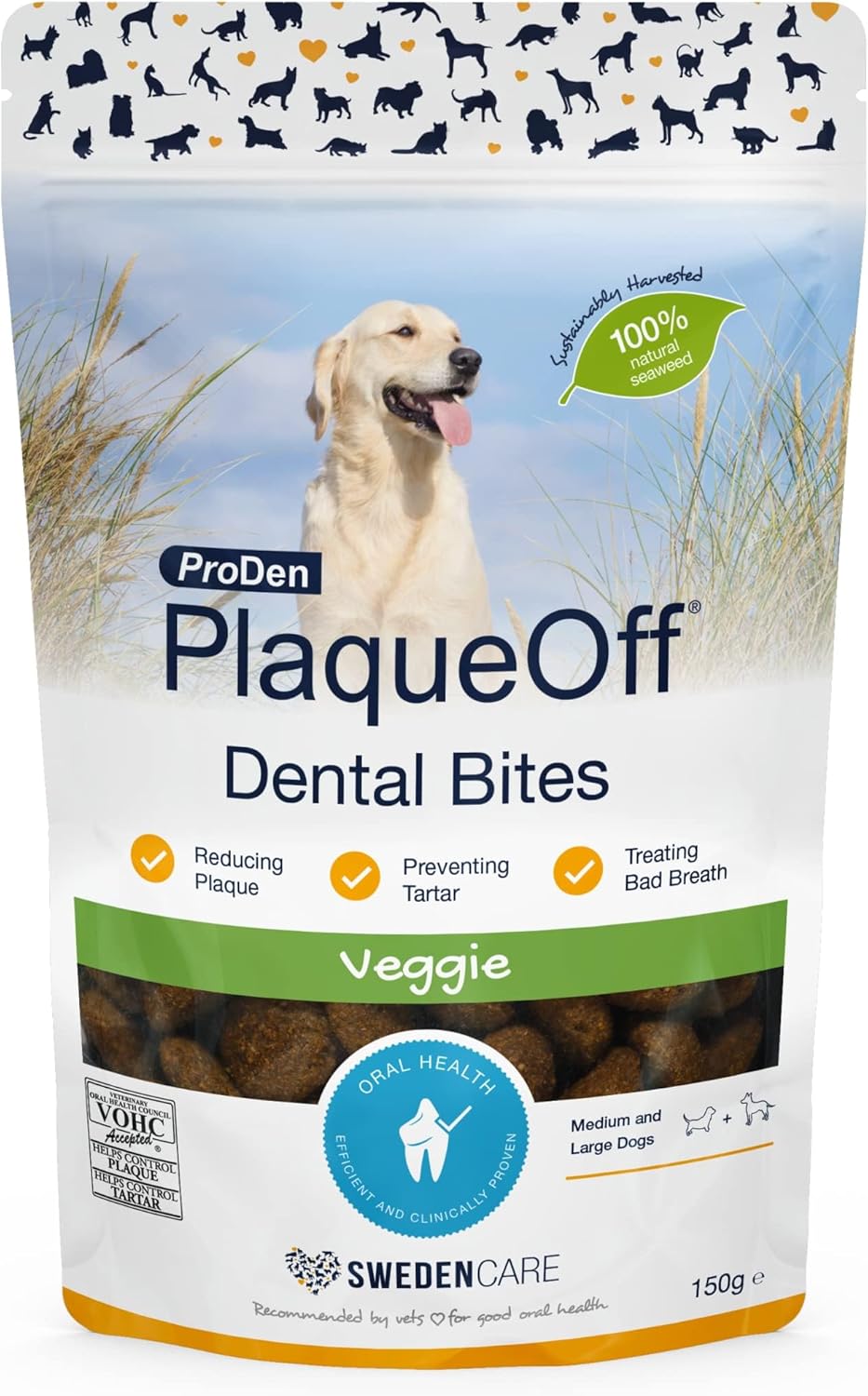 ProDen PlaqueOff Dental Bites, Unflavoured 150g
