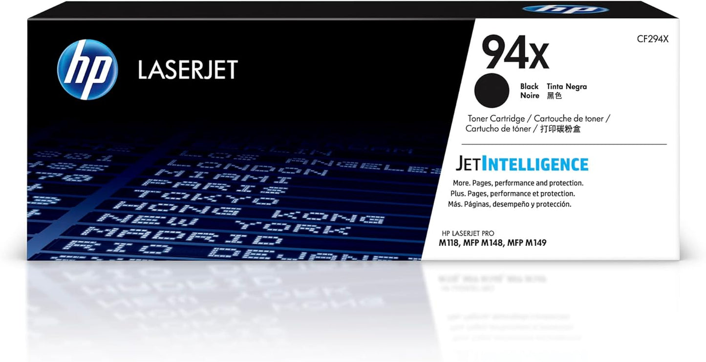 HP CF294X 94X High Yield LaserJet Toner Cartridge, Black Pack of 1