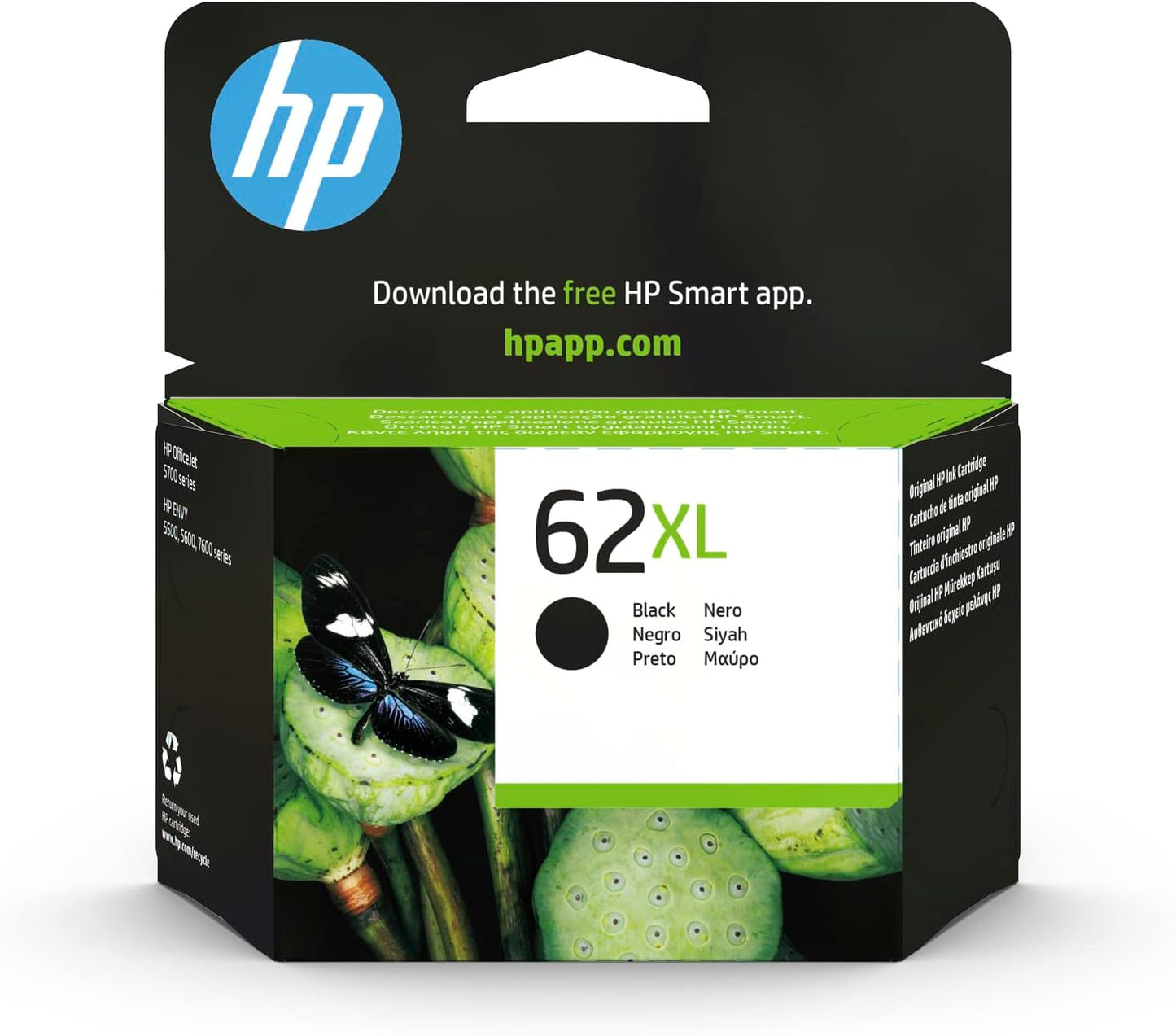 HP 62XL High Yield Black Ink Cartridge