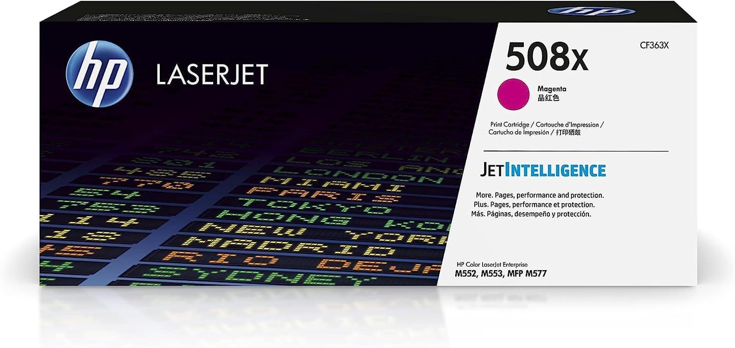 HP CF363X 508X High Yield LaserJet Toner Cartridge Magenta Pack of 1