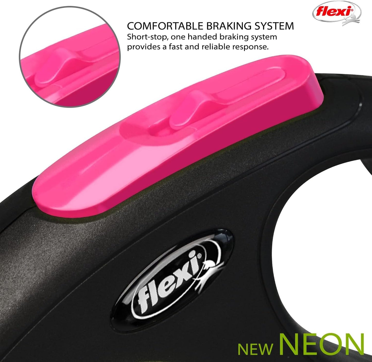 Flexi Neon Retractable Leash, S, 5m