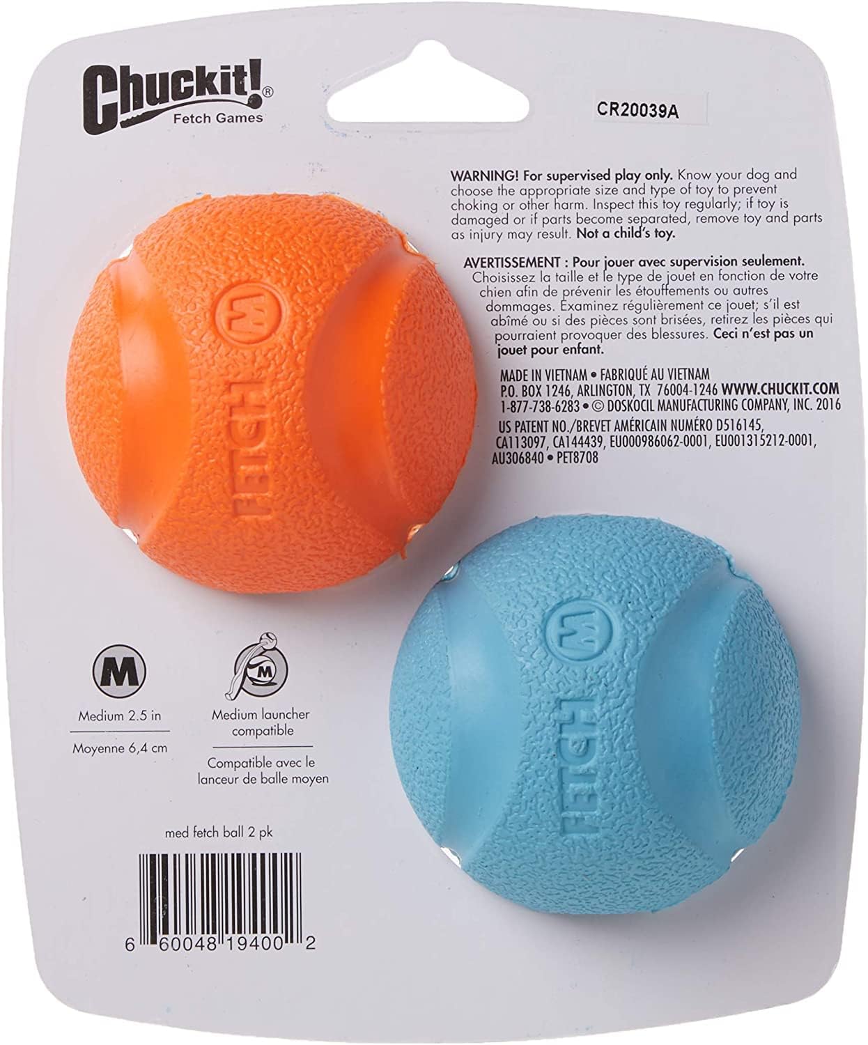 Chuckit! Fetch Ball Dog Toy, M, 2 Pack