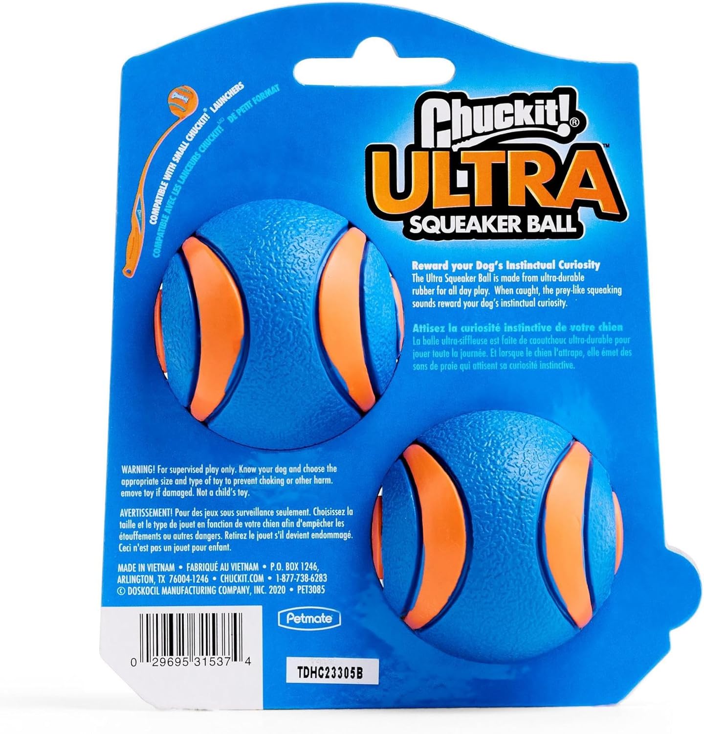 Chuckit! Ultra Squeaker Ball, M, 2 Pack