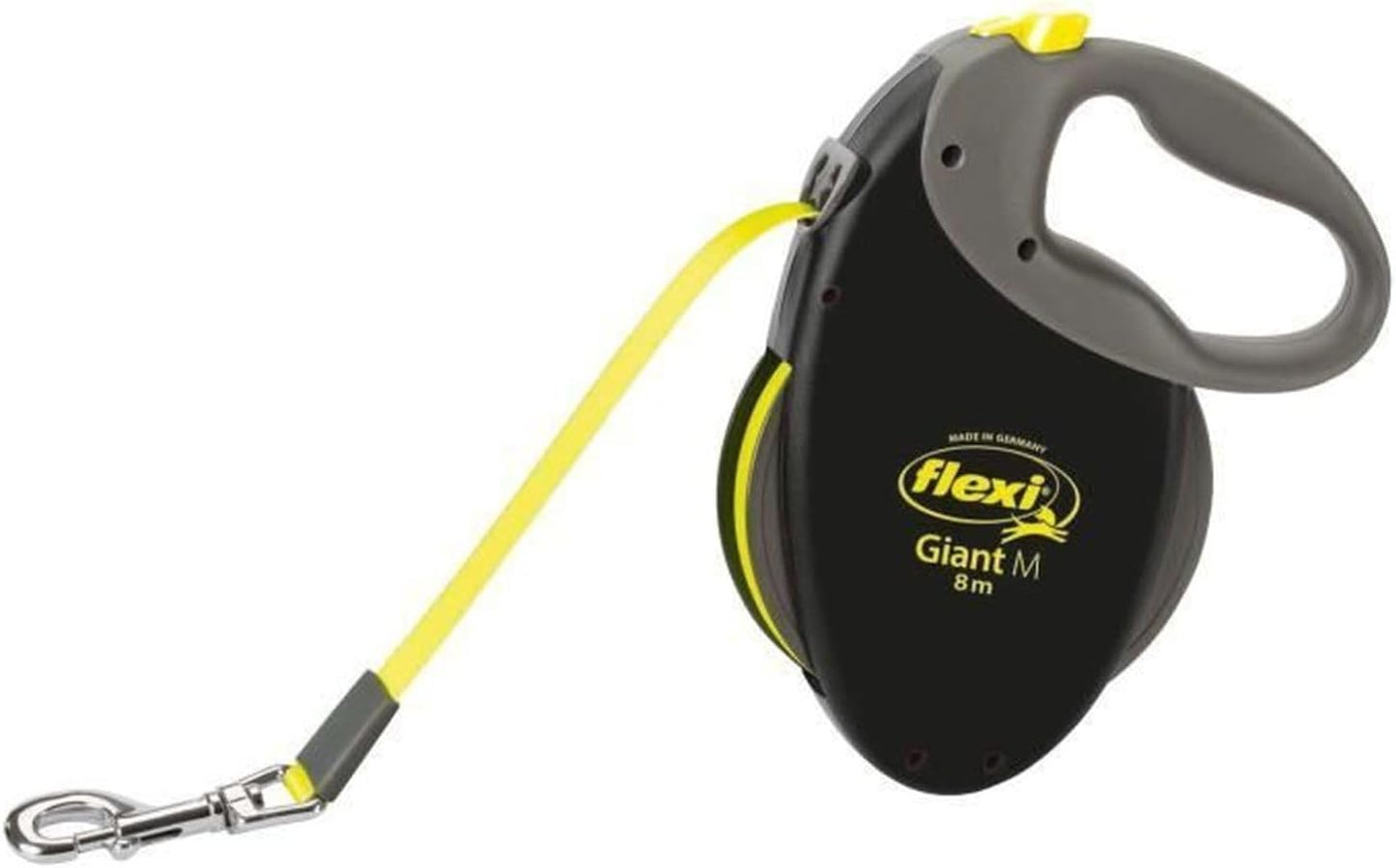 Flexi Giant Retractable Leash, Black/Yellow, 8m, M
