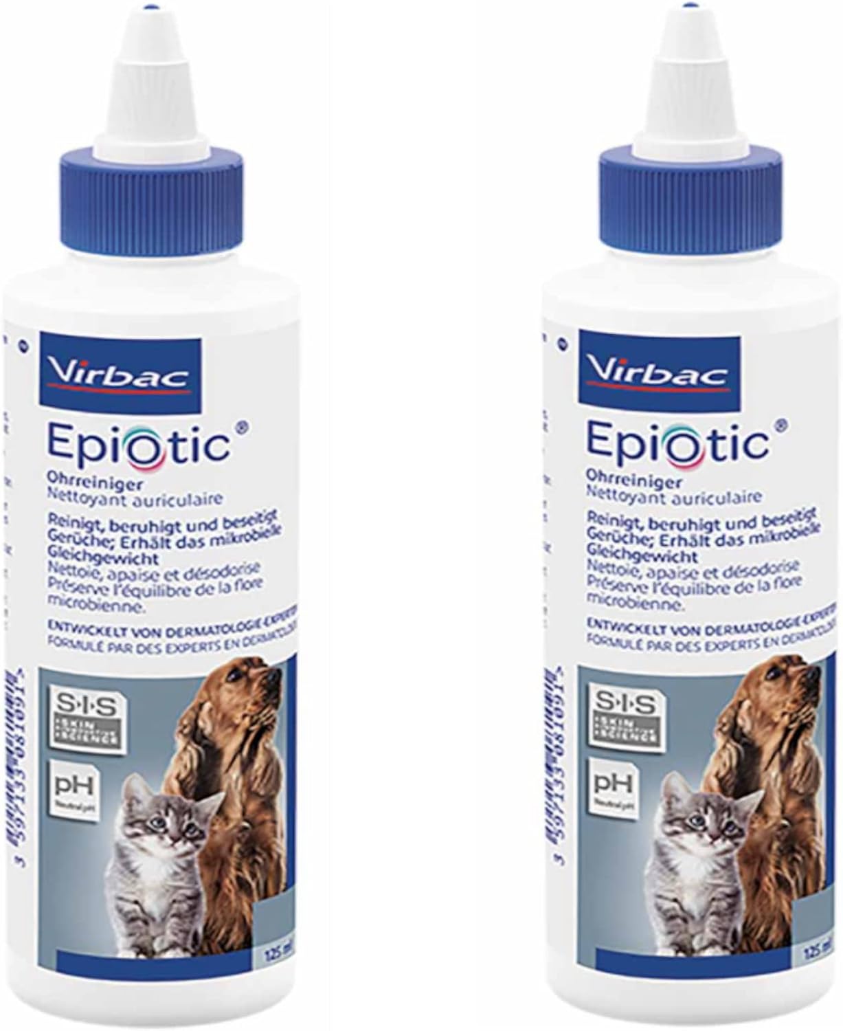 Virbac Epiotic Animal Ear Cleaner, 125ml, 2pck