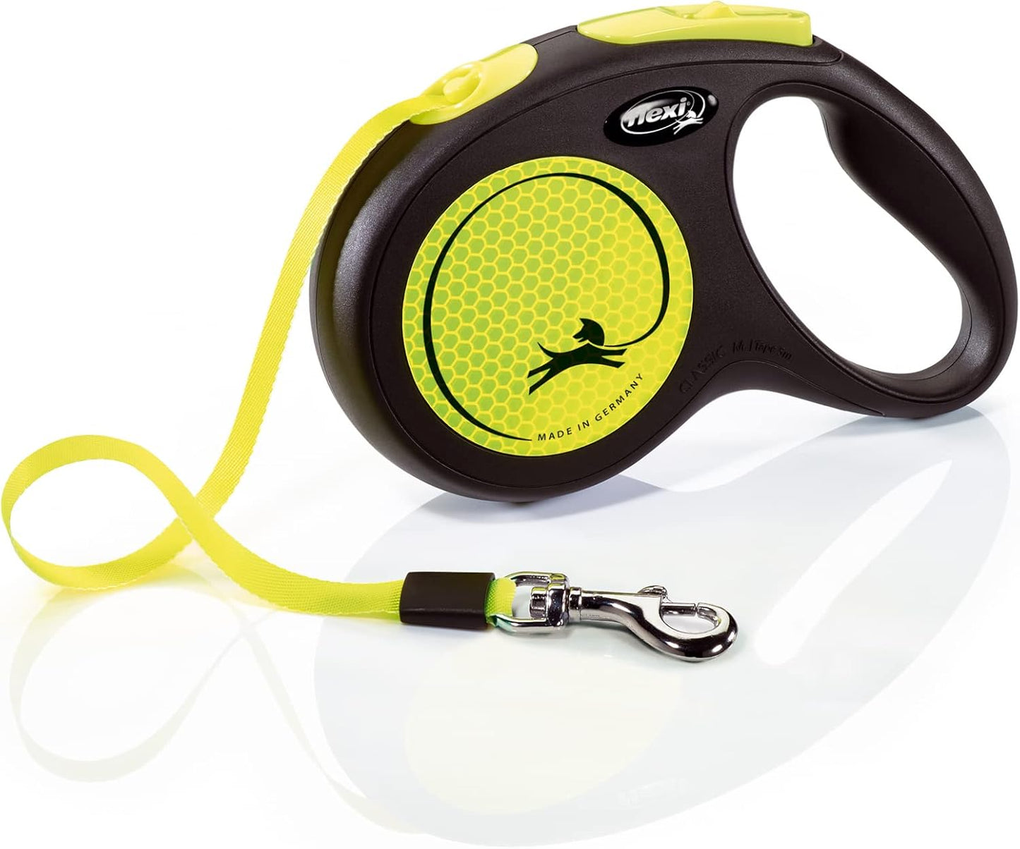 Flexi New Neon Retractable Leash, Black/Yellow, M