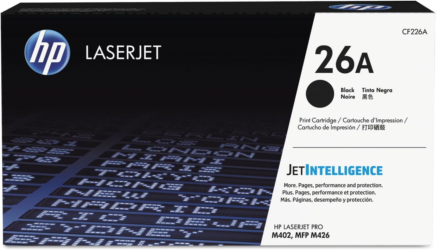 HP CF226A 26A Original LaserJet Toner Cartridge, Black, Single Pack