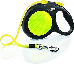 Flexi New Neon Tape Yellow Large 5m Retractable Dog Leash/Lead for dogs up to 50kgs/110lbs