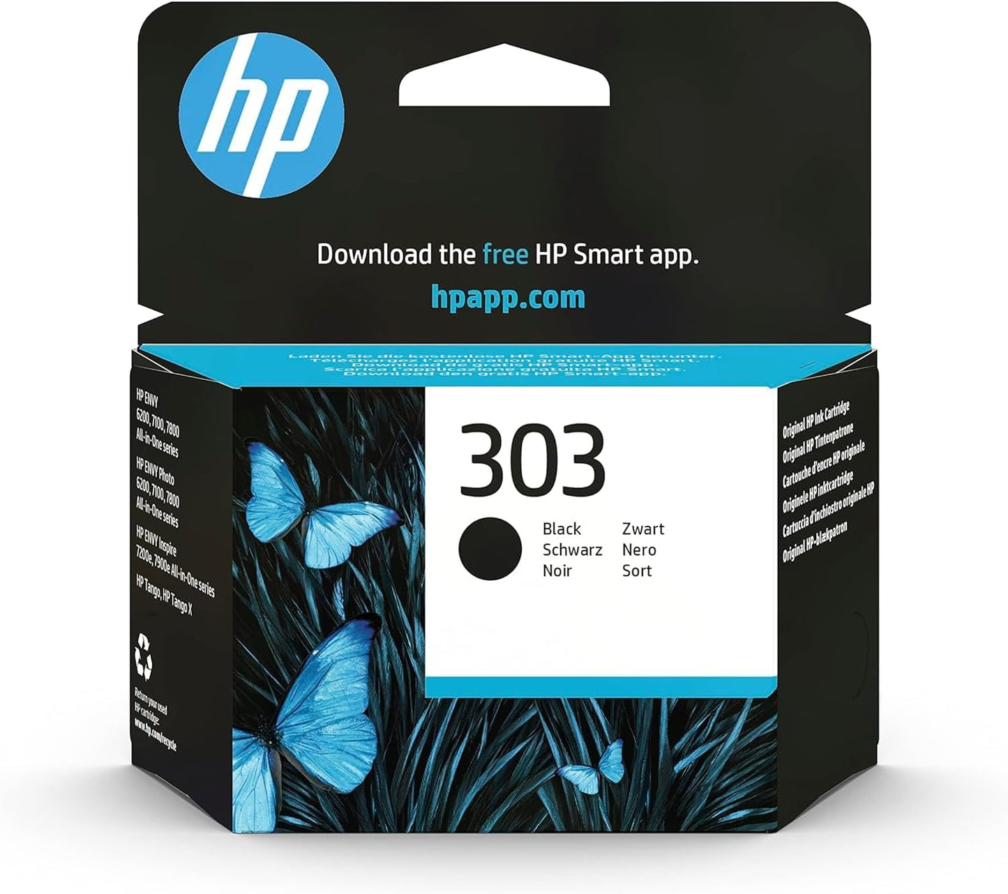 HP T6N02AE 303 Original Ink Cartridge, Black, Pack of 1