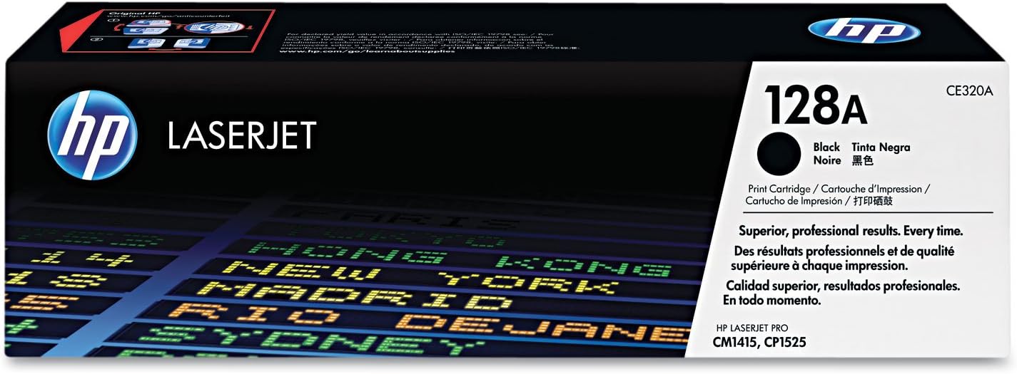 HP CE320A 128A Original LaserJet Toner Cartridge, Black, Single Pack