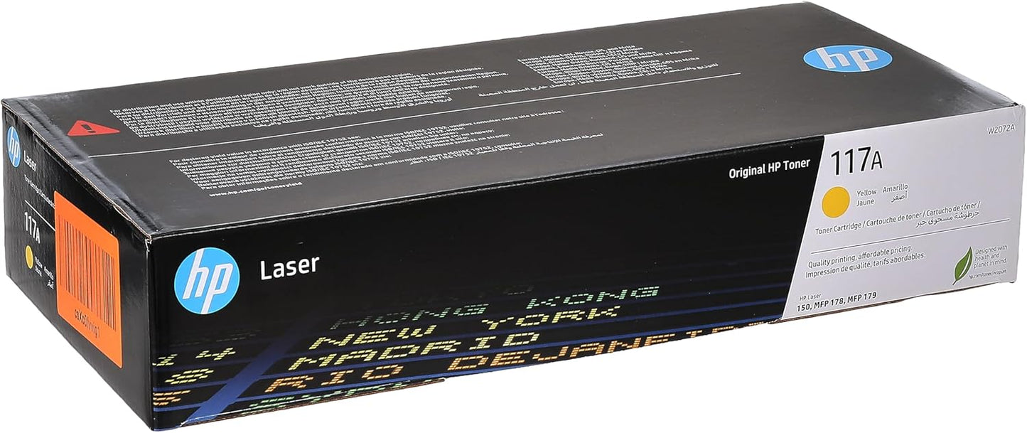 HP W2072A 117A Laser Toner Cartridge, Yellow, Pack of 1