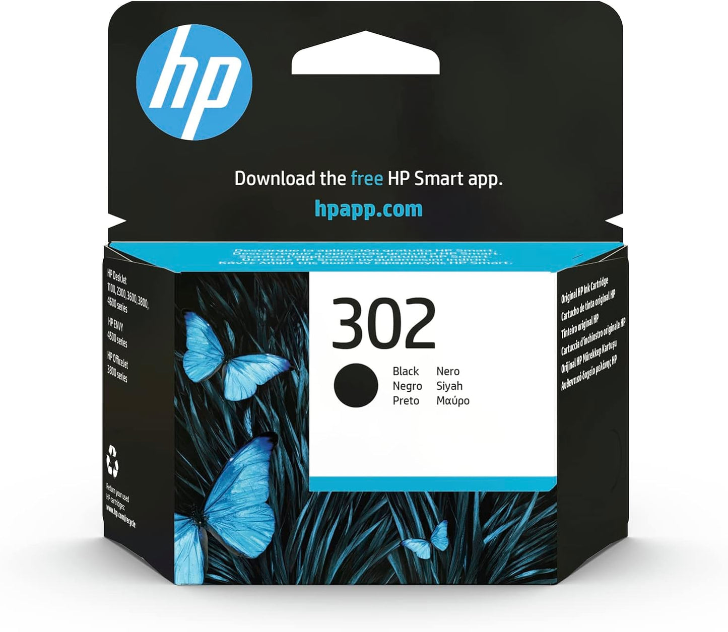 HP F6U66AE 302 Original Ink Cartridge Black, Single Pack