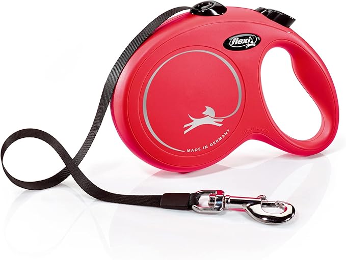 Flexi New Classic Tape Red Large 8m Retractable Dog Leash/Lead for dogs up to 50kg/110lbs
