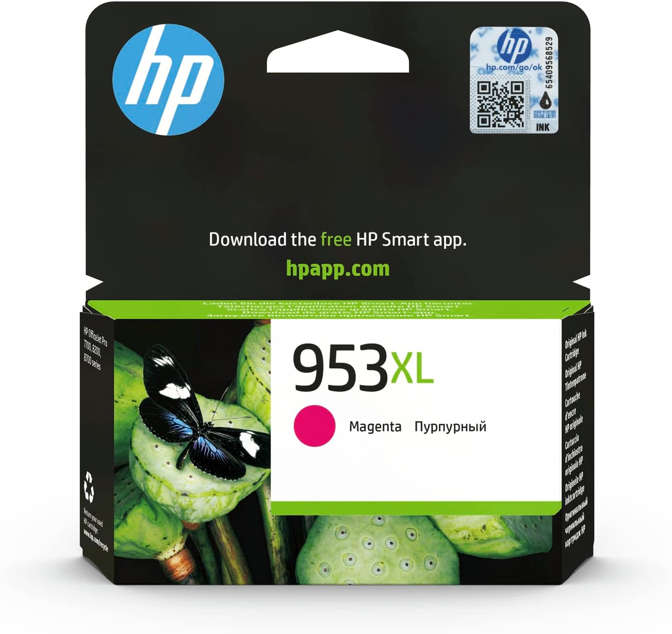 HP F6U17AE 953XL High Yield Ink Cartridge, Magenta, Pack of 1