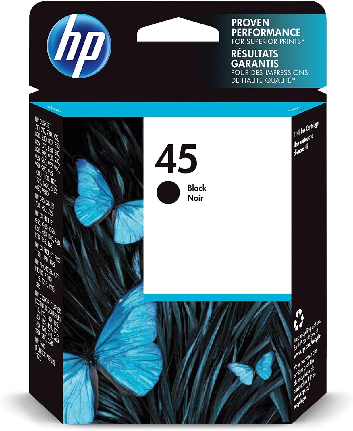 HP 51645AE 45 Large Ink Cartridge, Black Pack of 2
