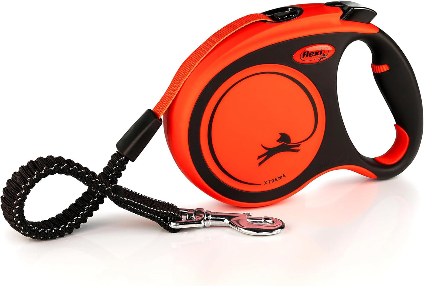 Flexi New Neon Retractable Leash, Black/Orange, L