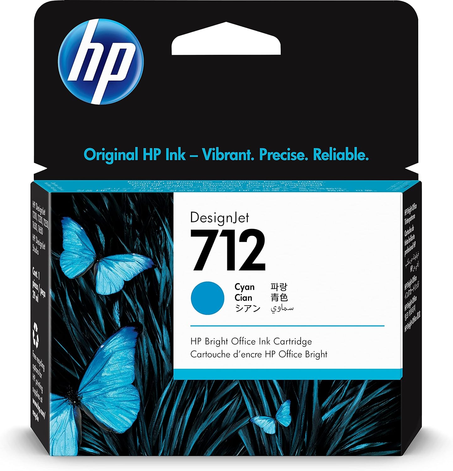 HP 712 3ED67A Cyan 29-ml Genuine HP Ink Cartridge with HP Ink