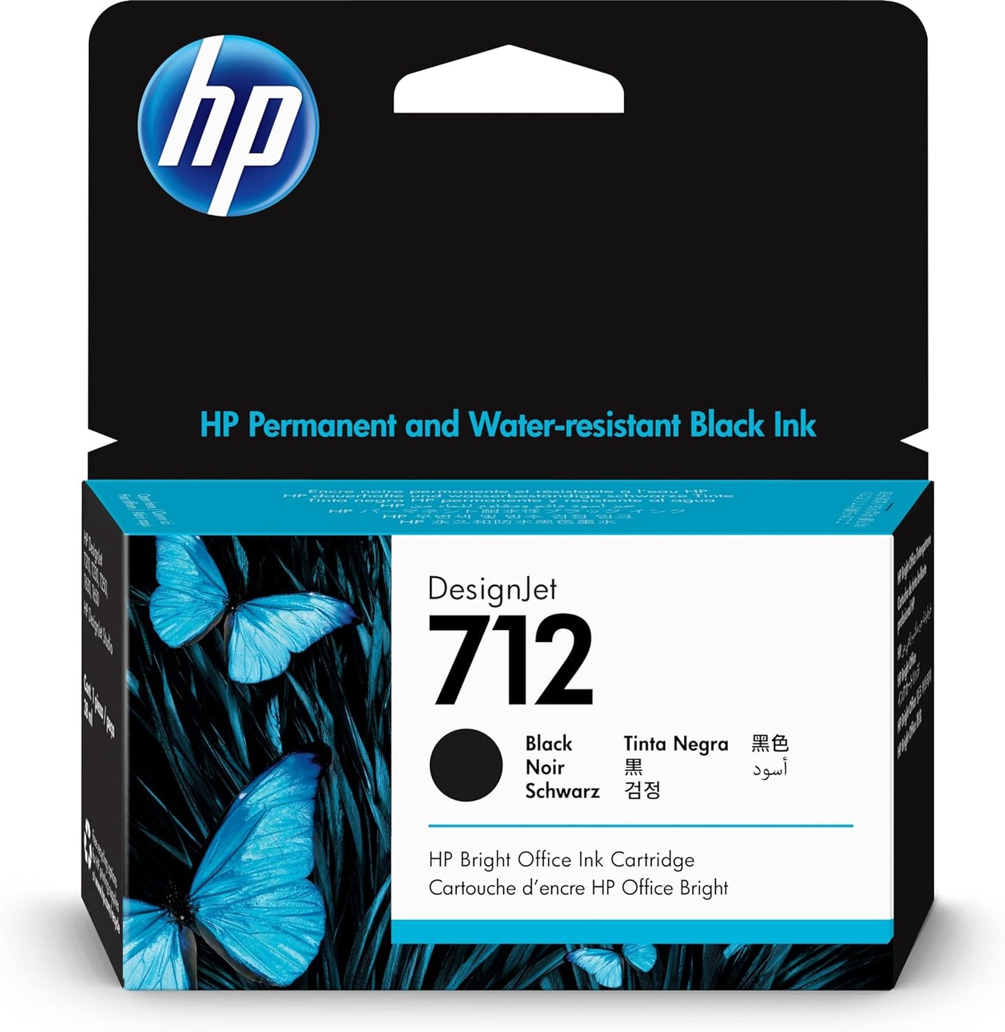 HP 712 3ED70A Black 38-ml Genuine HP Ink Cartridge with HP Ink