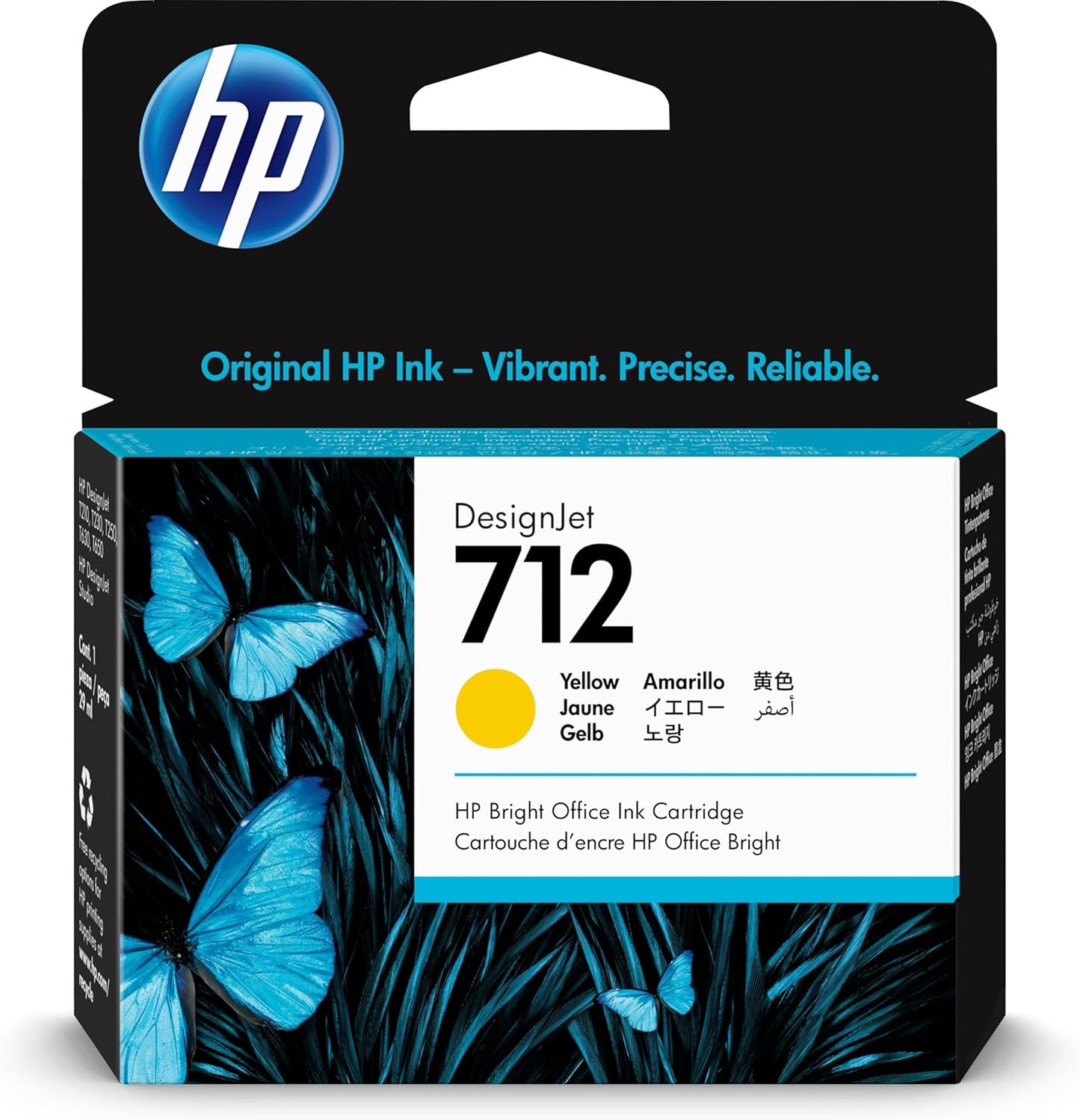 HP 712 3ED69A Yellow 29-ml Genuine HP Ink Cartridge with HP Ink
