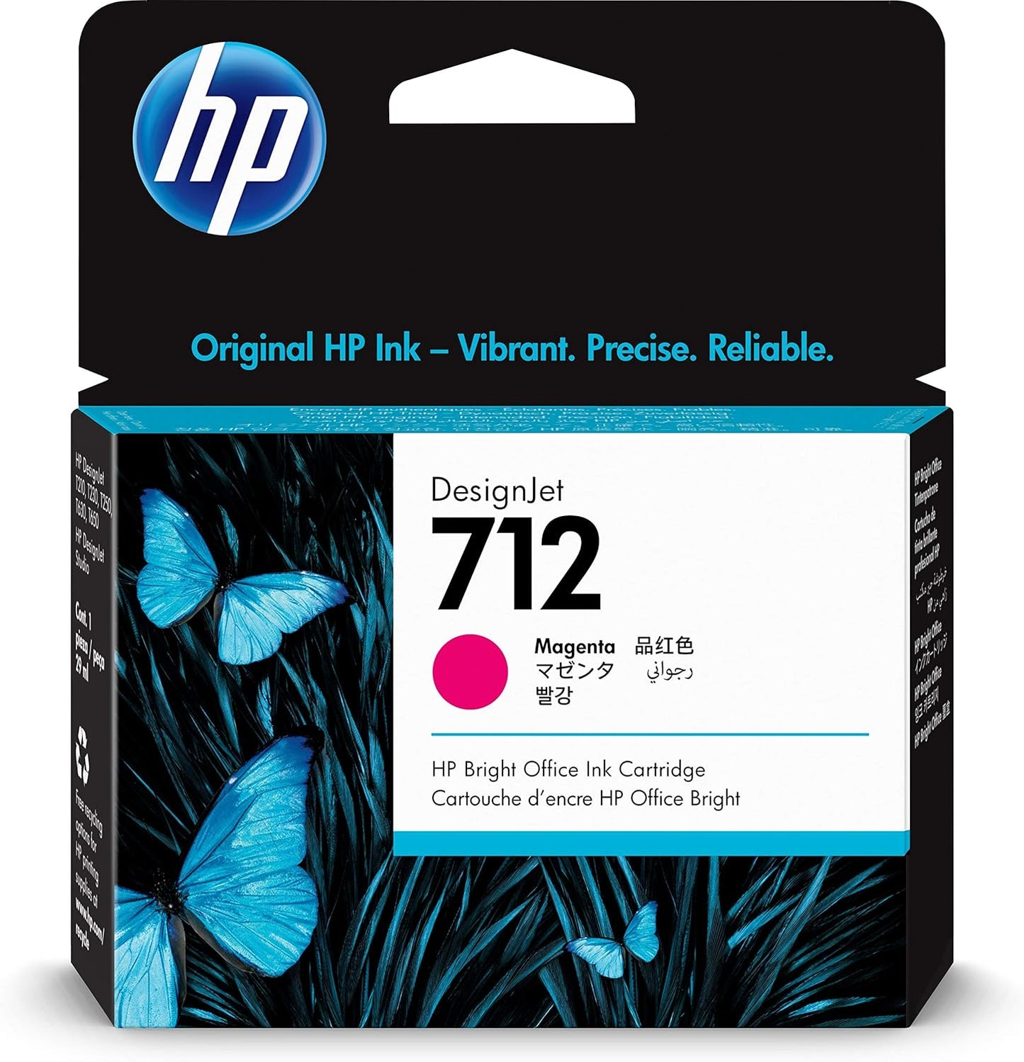 HP 712 3ED68A Magenta 29-ml Genuine HP Ink Cartridge with HP Ink