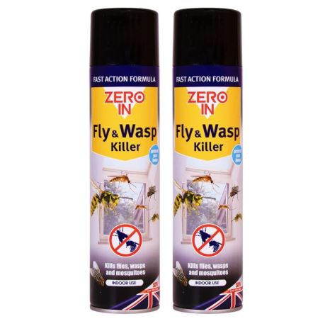 Quebec Zero In Fly & Wasp Killer Spray, 300ml, 2pck