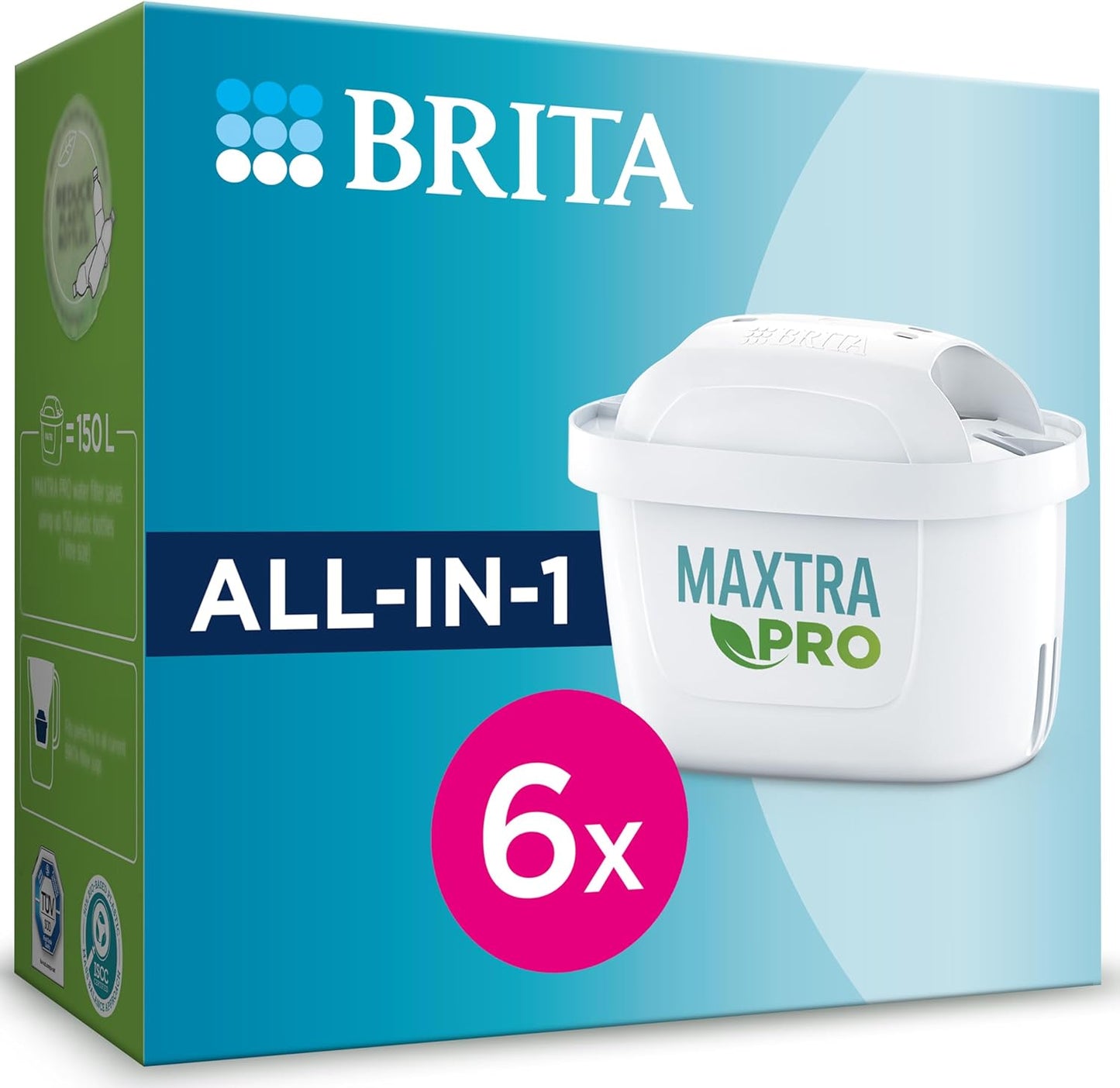 BRITA Maxtra Pro All-in-1 Filter Replacement, Pack of 6