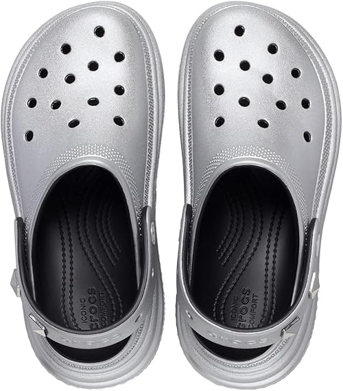 Crocs Women's Stomp Clogs, Silver, Size6