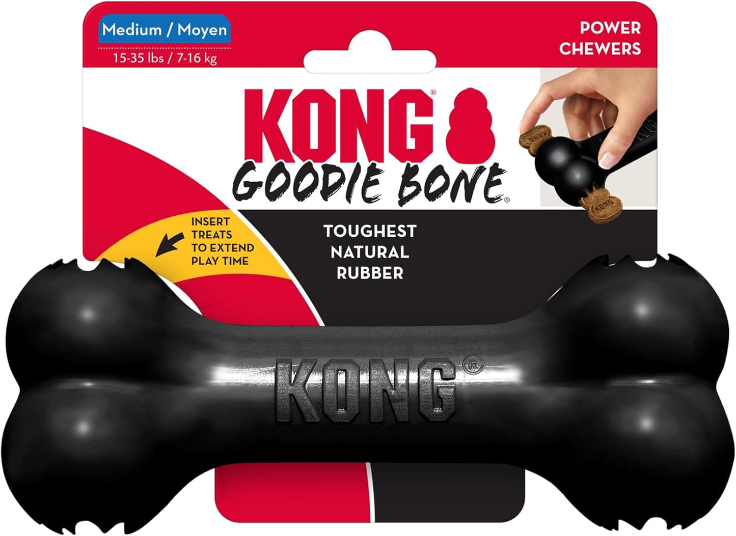 KONG Extreme Goodie Bone Chew Toy, M, Black