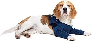 MPS Dog Surgery Double Front Leg Sleeve, Blue, M