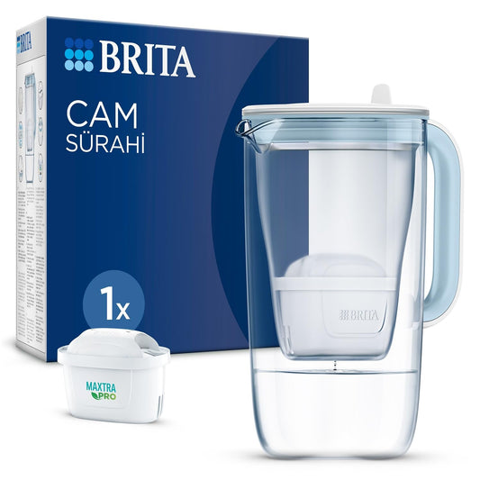 Brita Glass Jug with Purifier Filter, Light Blue, 2.5L