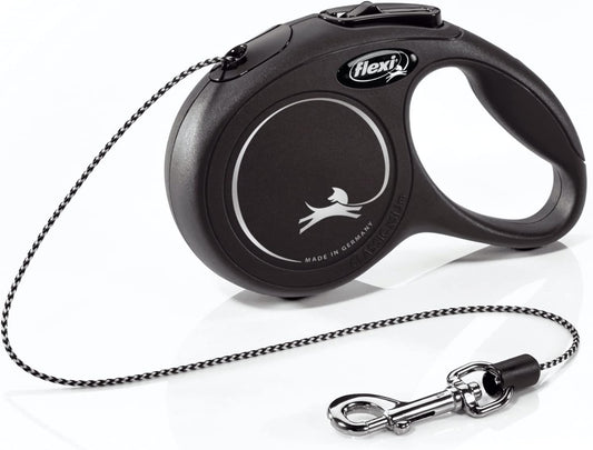 Flexi New Classic Retractable Leash, Black, XS, 10ft