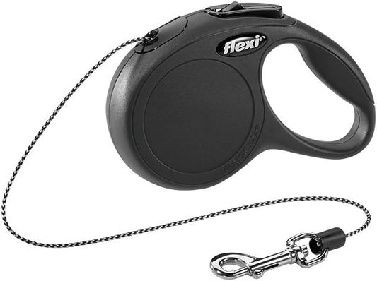 Flexi New Classic Retractable Leash, Black, 3m