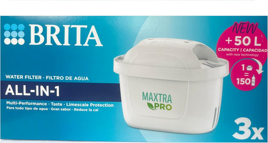 Brita Maxtra Pro All-in-1 Water Filter Cartridge Refill, 3pck