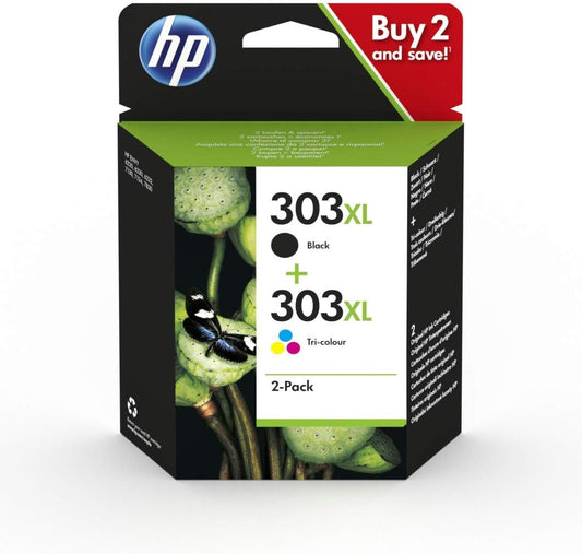 HP 3YN10AE 303XL High Yield Original Ink Cartridges, Black and Tri-Colour, Multipack