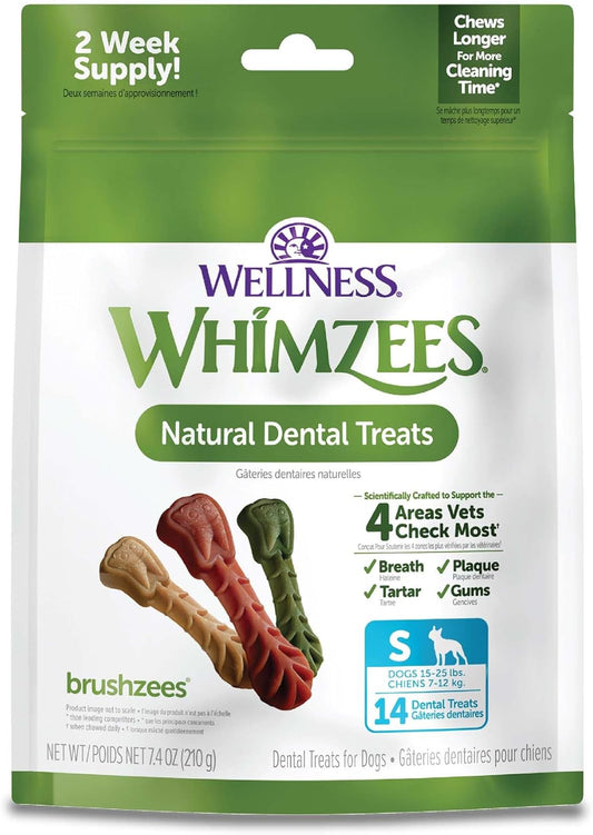 Whimzees Dental Dog Treats, 14 Brushzees, S