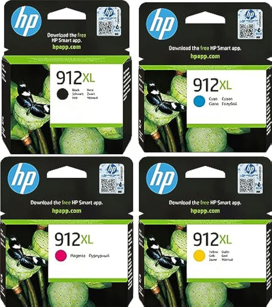 HP 3YP34AE 912XL High Yield Original Ink Cartridge, Black/Cyan/Magenta/Yellow, Multipack