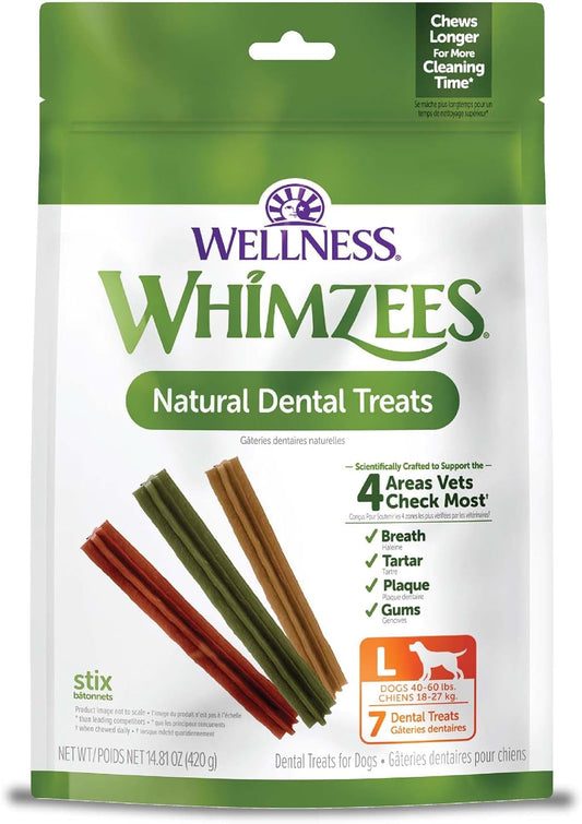 Whimzees Dental Dog Treats, 7 Stix, L