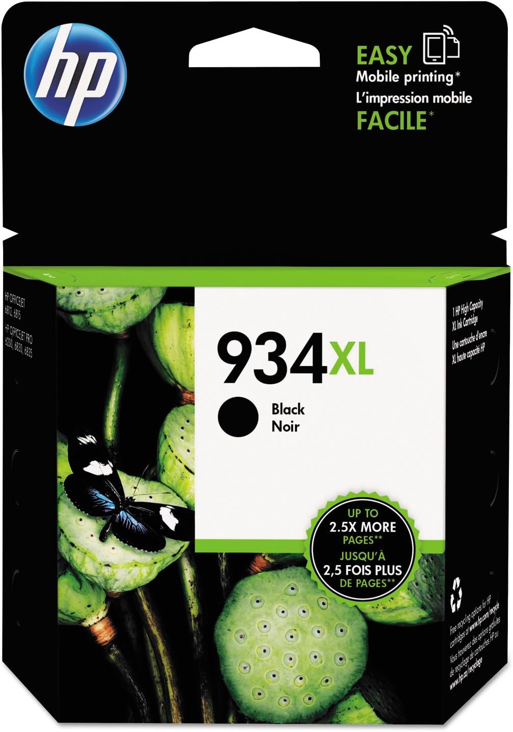 HP C2P23AE 934XL High Yield Original Ink Cartridge, Black, Single Pack