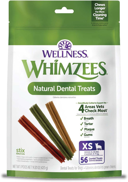 Whimzees Dental Dog Treats, 56 Stix, XS