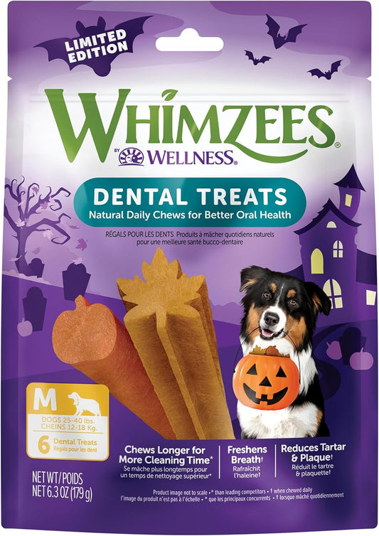 Whimzees Dental Dog Treats Halloween Edition, 6 Stick, M