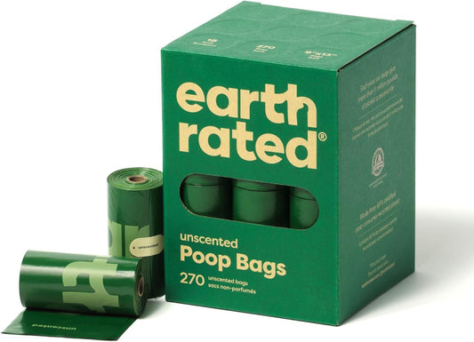Earth Rated Refill Rolls Poop Bags, Unscented, 270 Bags