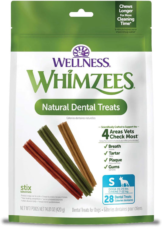 Whimzees Dental Dog Treats, 28 Stix, S