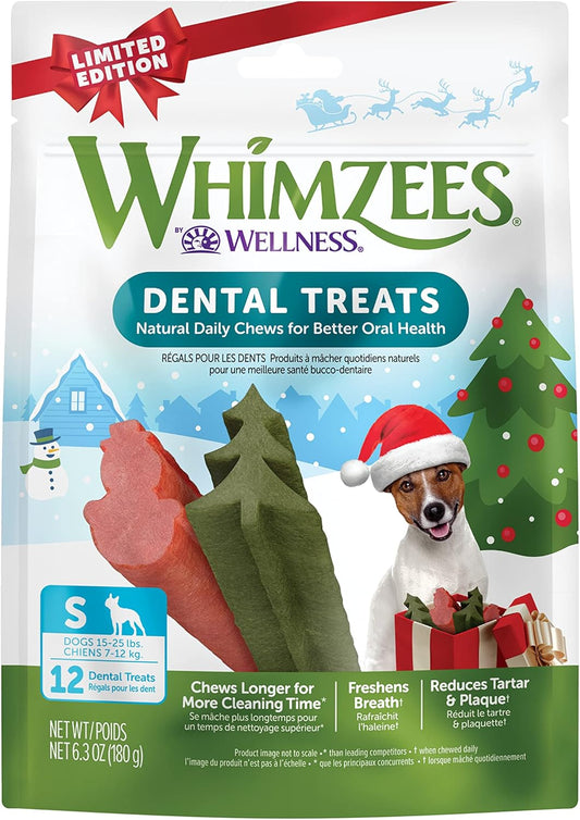 Whimzees Dental Dog Treats Holiday Edition, 12 Stick, S